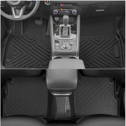 Tapis de sol GarveeTech compatibles avec Mazda CX-5 2017-2025, tapis de sol sur mesure toutes saisons, tapis de sol inodores en TPE pour première et deuxième rangées pour accessoires CX5 2017-2024 2025, noir