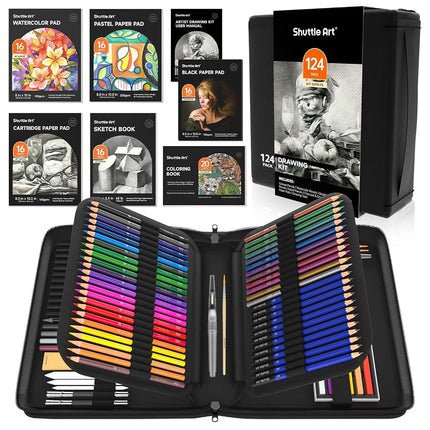 Shuttle Art Sketching and Drawing Pencils Set, 124