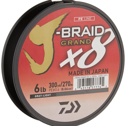 J-BRAID GRAND 8X 300YDS FILLER SPOOL GRAY LIGHT