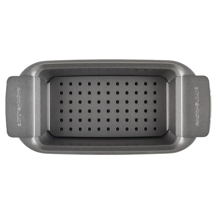 Rachael Ray Bakeware Meatloaf/Nonstick Baking Loaf Pan with Insert, 9 Inch x 5 Inch, Gray