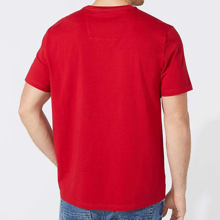 Nautica Men's Solid Crew Neck Short Sleeve Pocket T-Shirt Red, Large Tall