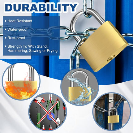 Yaocom 24 Pcs Solid Brass Keyed Padlock, Small Yellow Gym Lock, Strong Padlock with Same Key for Luggage Toolbox (30mm 1-3/16'')