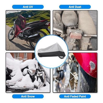 uxcell Motorcycle Cover Motorbike Cover Rain Dust Protector XXXL for Harley Touring Road King Electra Glide Street Glide Full Dress Cruiser Silver Tone Black 190T