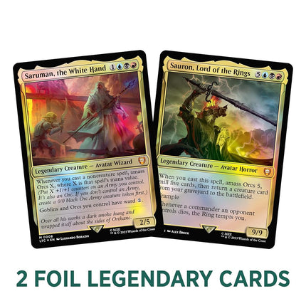 Magic: The Gathering The Lord of the Rings: Tales of Middle-earth Commander Deck - The Hosts of Mordor (100-Card Deck, 2-Card Collector Booster Sample Pack + Accessories)