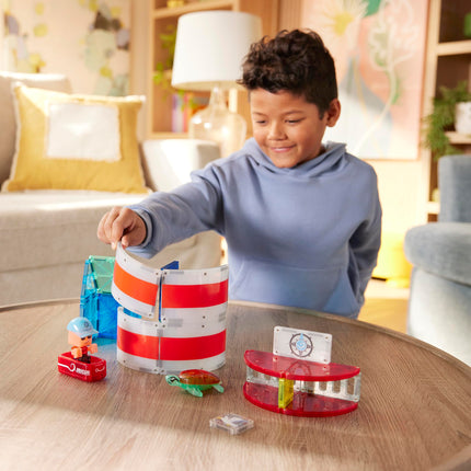 Magna-Tiles Lighthouse Rescue 26-Piece Magnetic Construction Set, The Original Magnetic Building Brand