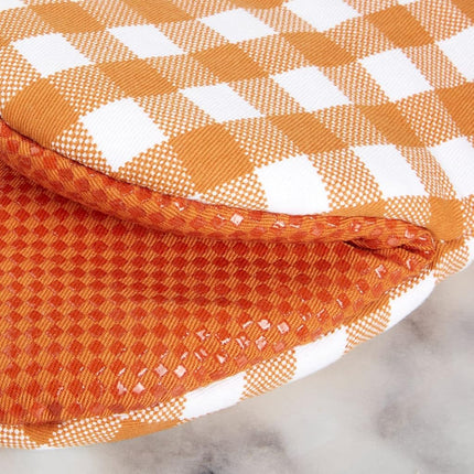 KitchenAid KA Gingham MM Mini Oven Mitt Set, 5.5"x8", Honey
