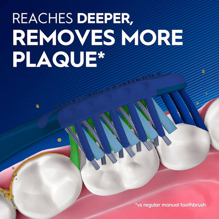 Oral-B Pro Health CrossAction Plaque Removal toothbrushes, 2 Count Toothbrush Soft, Deep Reach in Tight Spaces, Tongue Scraper Tooth Brush, Plaque Fighter, Gentle on Teeth, Gum stimulators