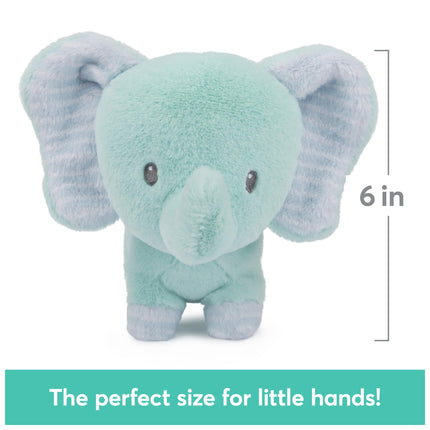 GUND Colección Baby Safari Friends Peluche Elefante con Sonajero, Juguete Sensorial de Peluche para Bebés y Recién Nacidos, Azul Turquesa, 17.78 cm