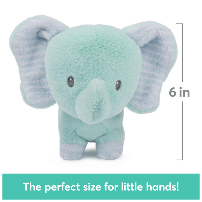 GUND Colección Baby Safari Friends Peluche Elefante con Sonajero, Juguete Sensorial de Peluche para Bebés y Recién Nacidos, Azul Turquesa, 17.78 cm