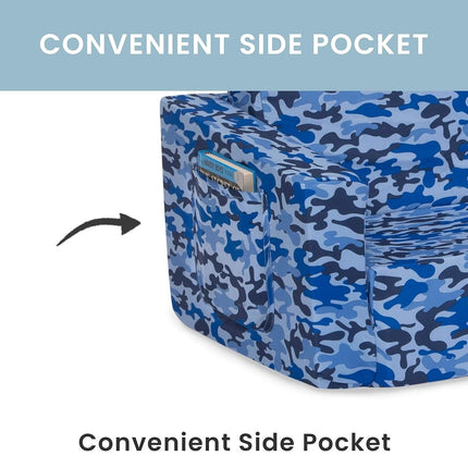 Delta Children Cozee Flip-Out Sofa - 2-in-1 Convertible Sofa to Lounger for Kids, Blue Camo