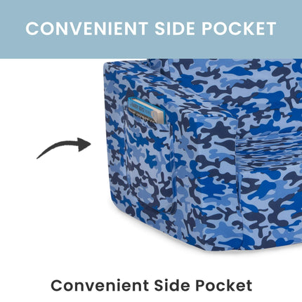 Delta Children Cozee Flip-Out Sofa - 2-in-1 Convertible Sofa to Lounger for Kids, Blue Camo