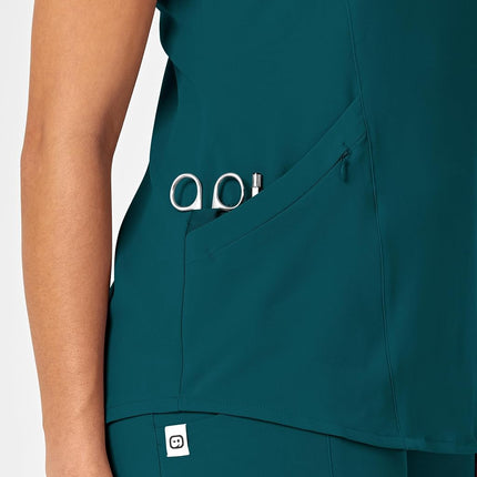 WonderWink Renew Women's V-Neck Scrub Top, Caribbean, Medium