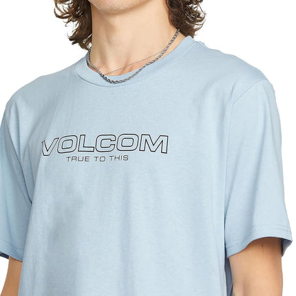 Volcom Men's Euro Logo Short Sleeve Tee, Carolina Blue, Medium