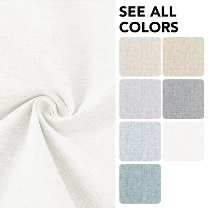 Deconovo Faux Linen Total Blackout Curtains Grommet Room Darkening Thermal Insulated Curtain Sun Blocking Drapes for Window Khaki 52x45 Inch 2 Panels