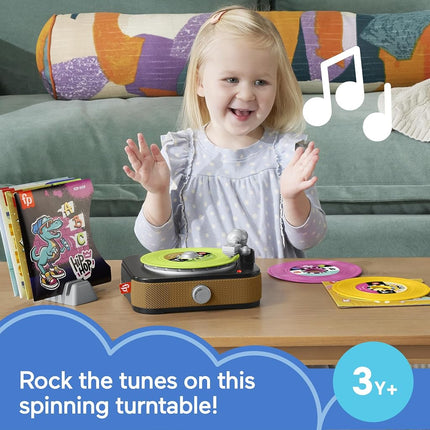Fisher-Price Musical Toy, Rockin’ Record Player for Preschool Pretend Play for Kids Ages 3+ Year, HXX58