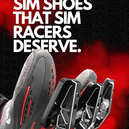 ＳＴＲＡＳＳＥ STRASSE SIM Running Shoes - Lightweight and Thin Sole for Maximum Pedal Control | Comfortable for All Running Games and SIM Platforms | Non-Slip Grip, Breathable fit, Red, 40/42 EU