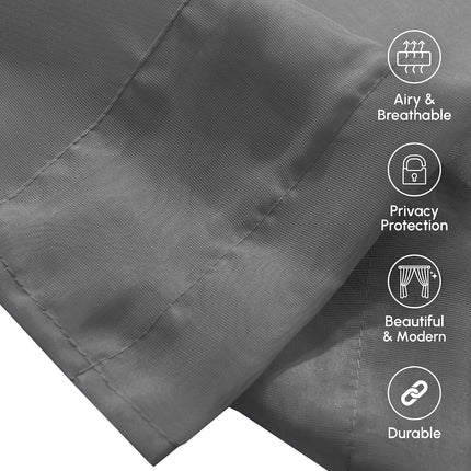 Elegant Comfort 2-Piece Sheer Panel with 2inch Rod Pocket - Window Curtains 40-inch Width X 84-inch Length, Silver