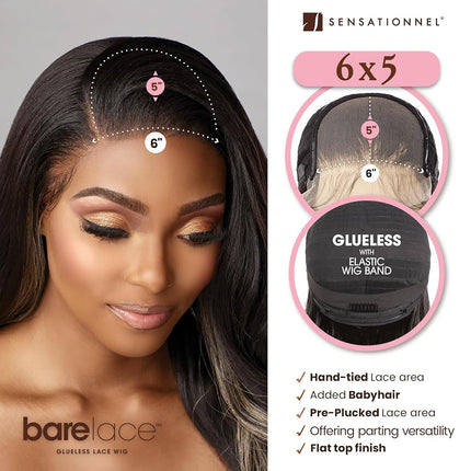Sensationnel Bare Lace 6x5 Lacewig-Unit 3, 1 JETBLACK