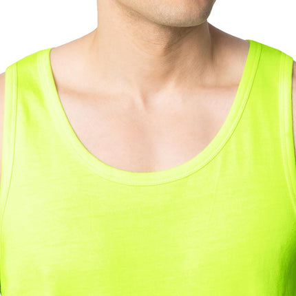 Camisetas sin mangas Fruit of the Loom Eversoft Cotton para hombre, transpirables y que absorben la humedad con control de olores, tallas S-4X, verde de seguridad, XXXXL