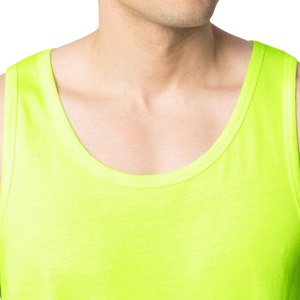 Lot de 2 débardeurs en coton Eversoft pour homme Fruit of the Loom, respirants et anti-humidité avec contrôle des odeurs, tailles S-4XL, Vert de sécurité, Grande taille (Lot de 2)