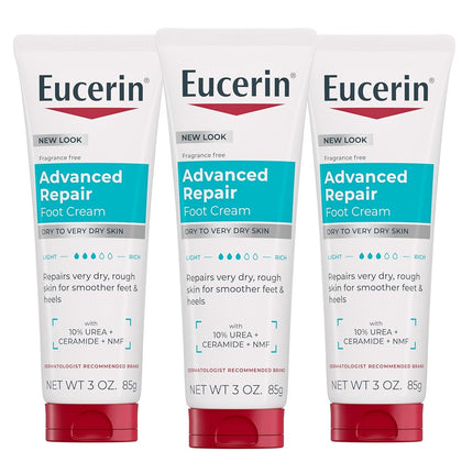 Eucerin Crème Pieds Réparatrice Avancée, Lot de 3