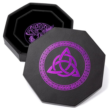 Premium Dice Tray for DND, Detailed World Tree & Triquetra Design – 23 CM