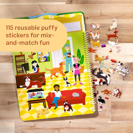 Melissa & Doug Pet Place Puffy Sticker Activity Book (Reusable Puffy Sticker Play Set, 10 Pages, 115 Stickers)
