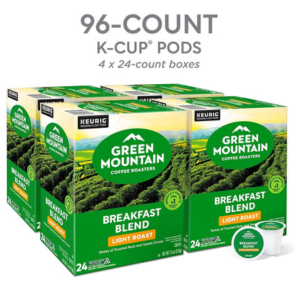 Green Mountain Coffee K-Cups, Breakfast Blend K-Cup Portion Pack for Keurig Brewers, 96-Count