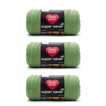 Red Heart Super Saver Pack of 3 - Tea Leaf - 7oz/198g - Acrylic - 4 Medium (Worsted) - 364 Yards - Knitting, Crocheting, Crafts & Amigurumi