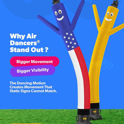 LookOurWay American Flag Themed Air Dancers Inflatable Tube Man Attachment, 10-Feet (No Blower)