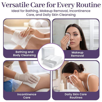 Lingettes sèches jetables ProHeal, paquet de 100 – Chiffons nettoyants ultra-doux non humidifiés pour adultes, incontinence, soins de bébé, démaquillage – 24,1 cm x 34,3 cm – Qualité hospitalière, durables