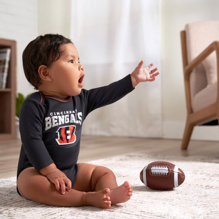Gerber Unisex Baby NFL 2 Pack Long Sleeve Onesie Bodysuit, Team Color, 3-6 Months