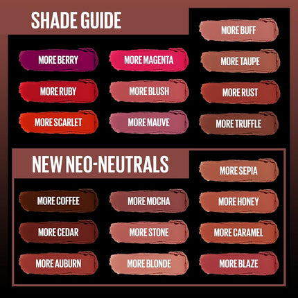 Maybelline Color Sensational Ultimatte Neo-Neutrals Slim Lipstick, Lightweight Blurring Formula with High-Impact Pigments, More Sepia, 0.06 oz