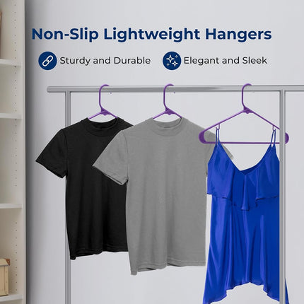 SereneLife, Plastic Hangers Space Saving Hangers Durable Heavy Duty Clothes Hanger Set Ideal for Laundry/Daily Use,Holds Up to 5.5 Lbs.Hangers for Coats, Jackets, Pants & Dress (150 Pieces)