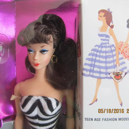 BARBIE 35th Anniversary DOLL (BRUNETTE Hair) Reproduction of 1959 Barbie Doll & Package SPECIAL EDITION (1993)