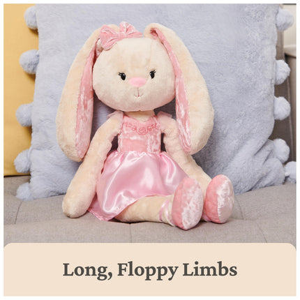 GUND Take-Along Friends Plush, Curtsy Ballerina Bunny, Bunny Stuffed Animal for Ages 0 and Up, Pink, 15"