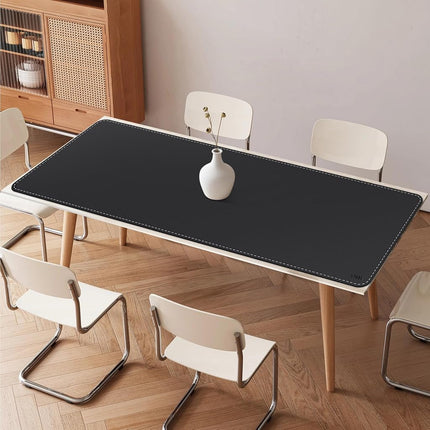 VYAAA Leather Desk Mat,180×60cm Large Mouse Pad, Desktop Protector for Desk, Multifunctional Keyboard Mouse Pad for Home or Office (Black)