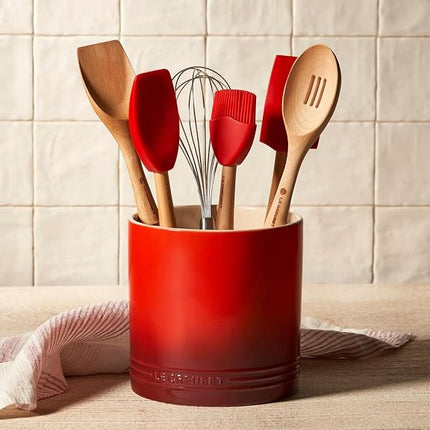 Le Creuset Pot à ustensiles Signature en grès, 2,7 pintes, Fleur de sel