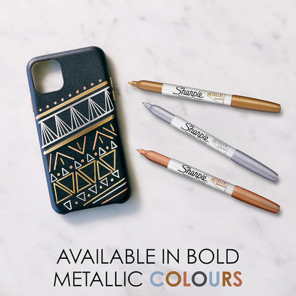 Sharpie Metallic Permanent Markers | Fine Point | Silver | 12 Count