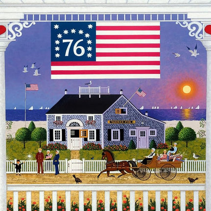 Buffalo Games Jigsaw Puzzles for Adults 500 Pieces - Charles Wysocki - Nantucket 4th of July - Hard Adult Puzzle with Reference Poster, Fun, Unique & Challenging for All Abilities, Large 21.25 x 15
