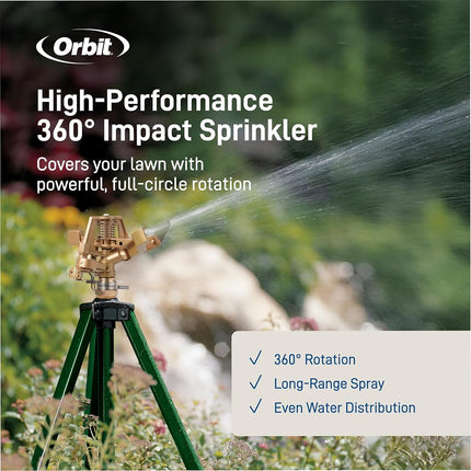 Orbit 56667N Zinc Impact Sprinkler on Tripod Base