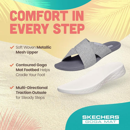 Skechers Women's On-The-Go 600 Glistening, Silver, 6 UK