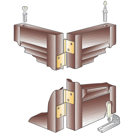 Kit de reparación de pivote y escuadra para puerta plegable PLPCI, se ajusta a orificios de 3/8" de diámetro