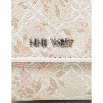 Nine West Women's Zuri SLG Check Sec Wallet, Milk Logo Floral, Medium