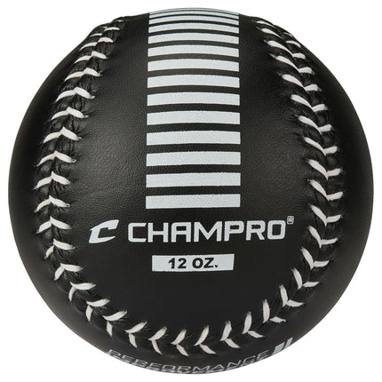Champro Weighted Training Softballs - Leather Cover, Black, 12 oz.