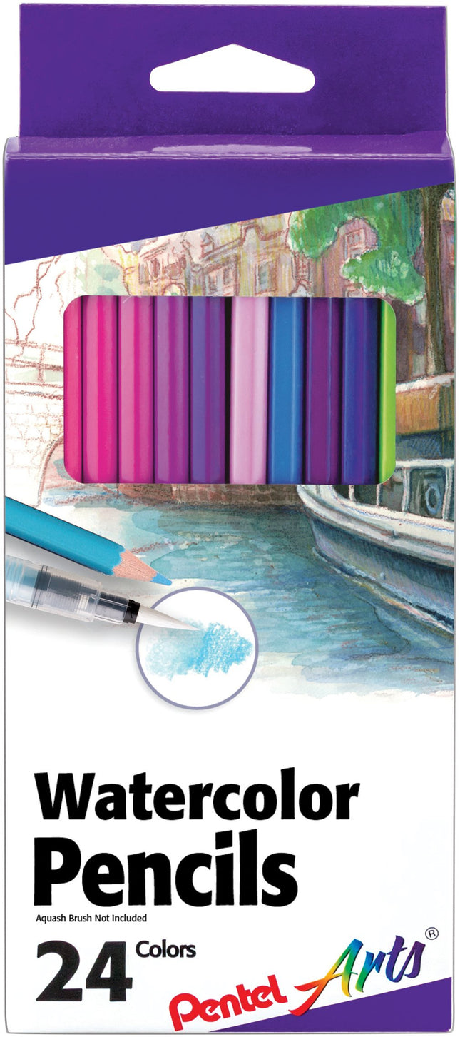 Pental Arts Watercolor Pencils 24/Pkg-Assorted Col