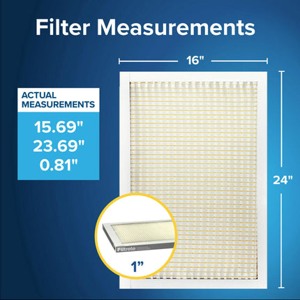 Filtrete 16x24x1 AC Furnace Air Filter, MERV 5, MPR 300, Capture Unwanted Particles, 3-Month Pleated 1-Inch Electrostatic Air Cleaning Filter, 6-Pack (Actual Size15.81x23.81x0.8 in)