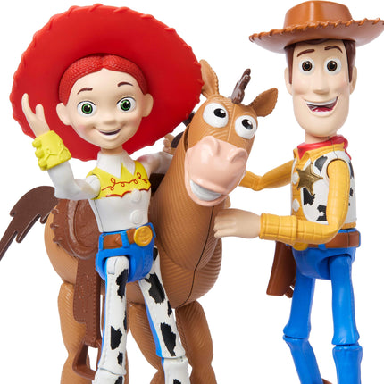 Mattel Disney Pixar Storytellers Toy Story 3-Pack of Woody, Jessie & Bullseye, 4-inch Authentic Posable Figures, Key Character Collectibles