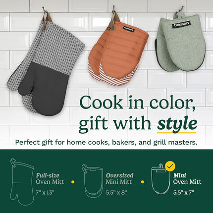 Cuisinart Heritage Mini Oven Mitts, 2-Pack, Neoprene, Heat Resistant 350F