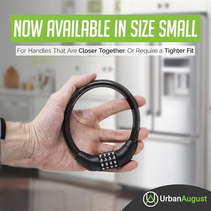 Urban August Refrigerator Lock for Kids & Adults, 4-Digit Code Fridge Lock for French-Door Refrigerators, & Versatile Cabinet Lock (Small, Black 2 Pack)